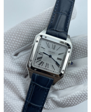 (준비완료/특급배송)NO.3465/AF공장 산토스31MM 실버다이얼 블루악어가죽스트랩